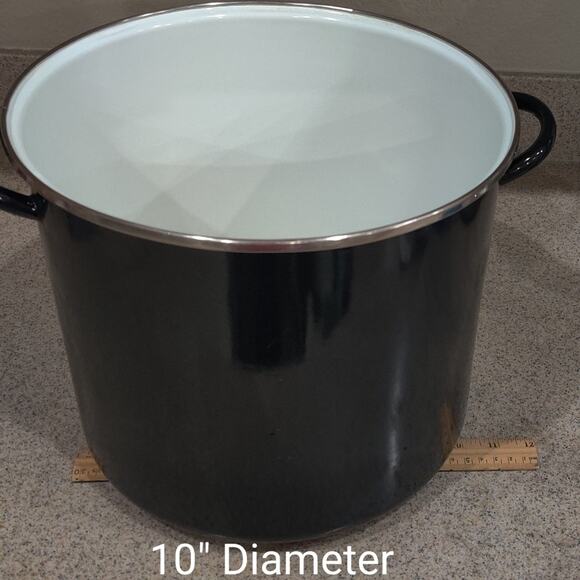 Gibson Home 12 Qt. Black Enamel  on Steel Stock Pot (No Lid) - Picture 3 of 13